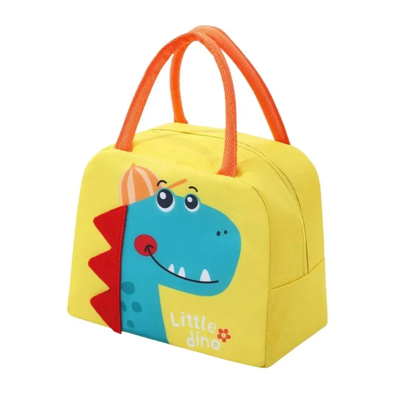 Lancheira Térmica Infantil Com Alça Dino Amarelo - Utimix