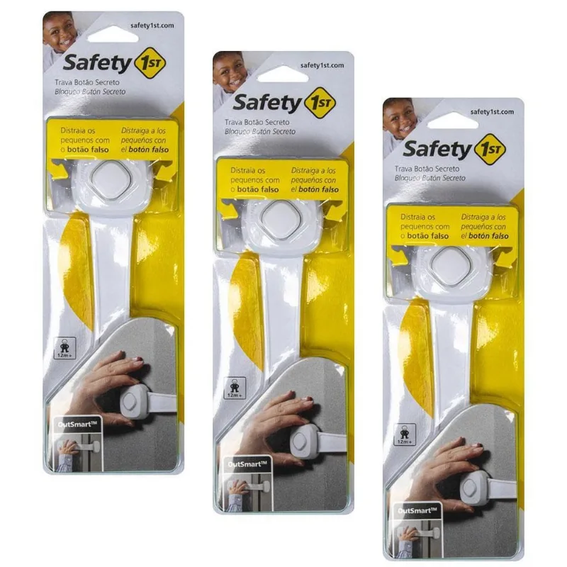 Kit Trava Com Botão Secreto 3 Unidades - Safety 1st