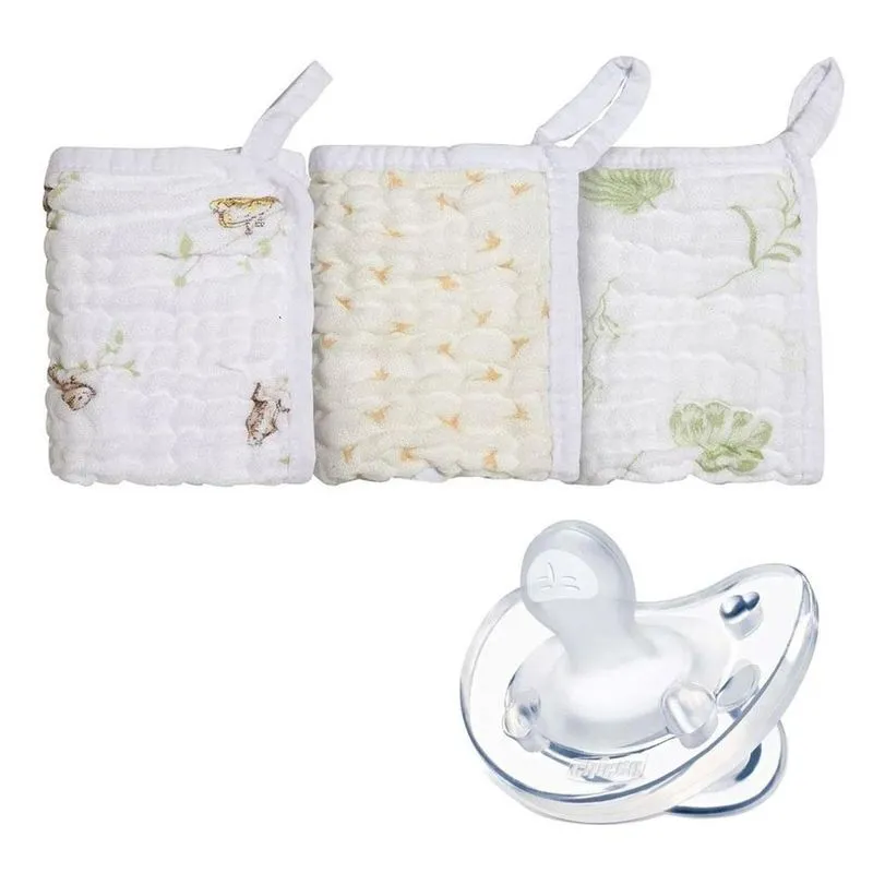 Paninho De Boca Bamboo Com Chupeta Soft Transparente Physio