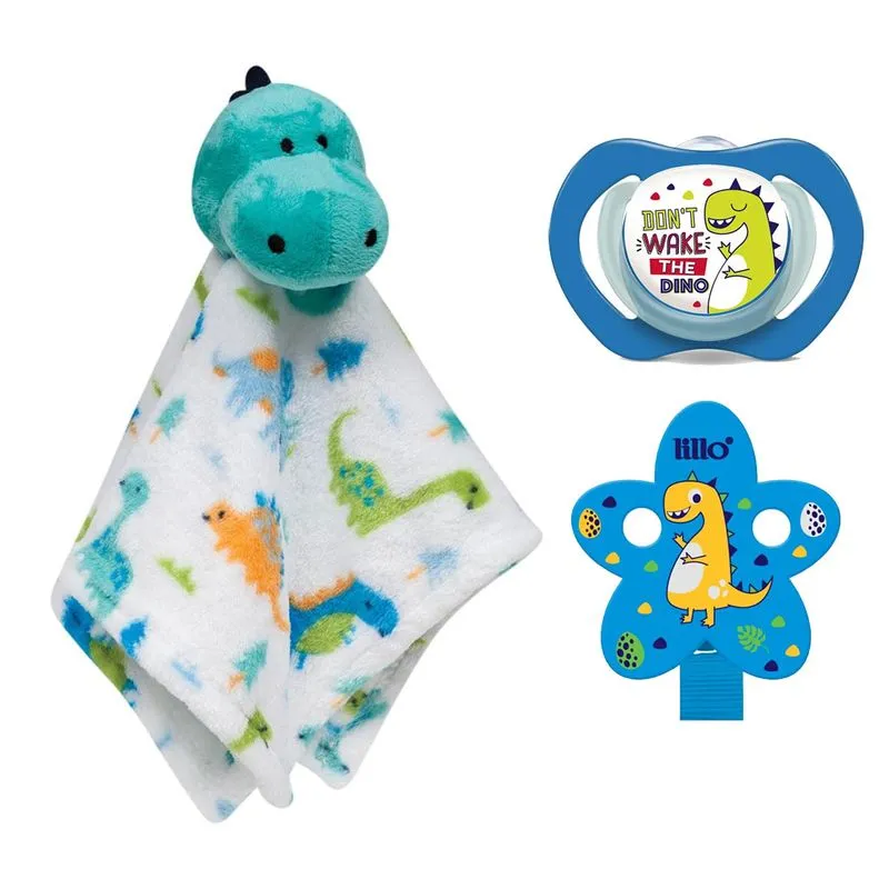 Kit Naninha Dino - Buba C/ Chupeta E Prendedor Magia - Lillo