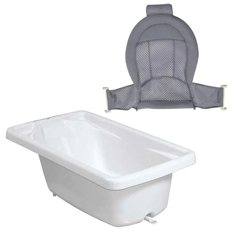 Banheira Avulsa Branco Rede Protetora De Banho Baby Cinza