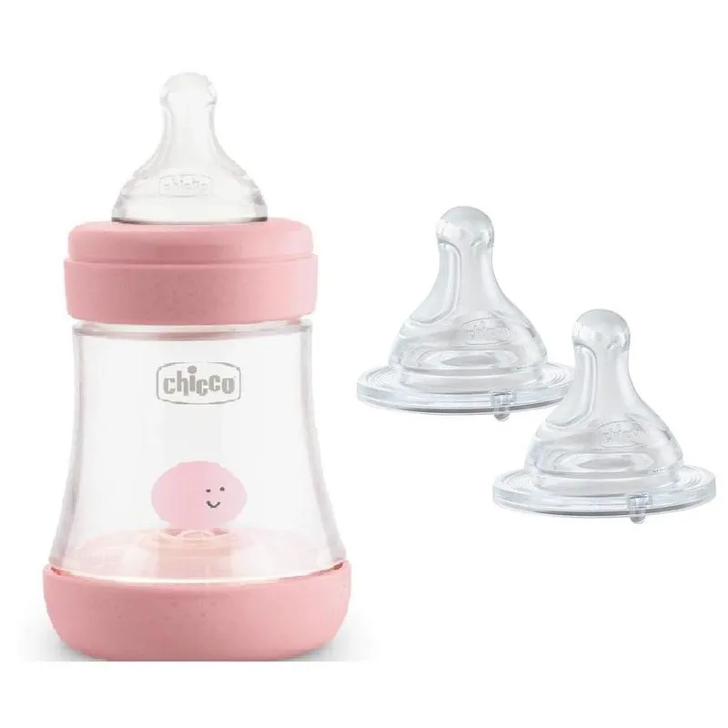 Mamadeira Rosa 150ml Com Bico Perfect 5 - 2 Uni - Chicco