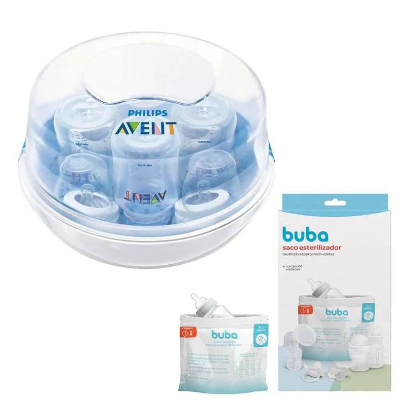 Kit Esterilizador E Sacos Esterilizadores Para Micro-ondas