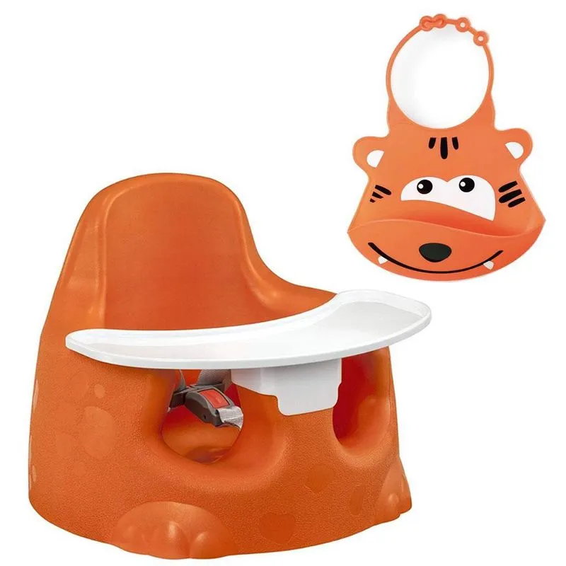Kit Assento De Alimentação Sauro Com Babador De Silicone