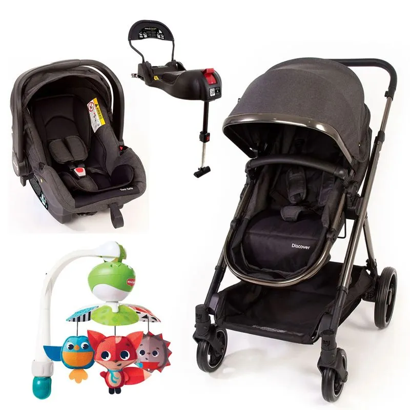 Kit Carrinho De Bebê, Bebê Conforto E Base Com Móbile Take