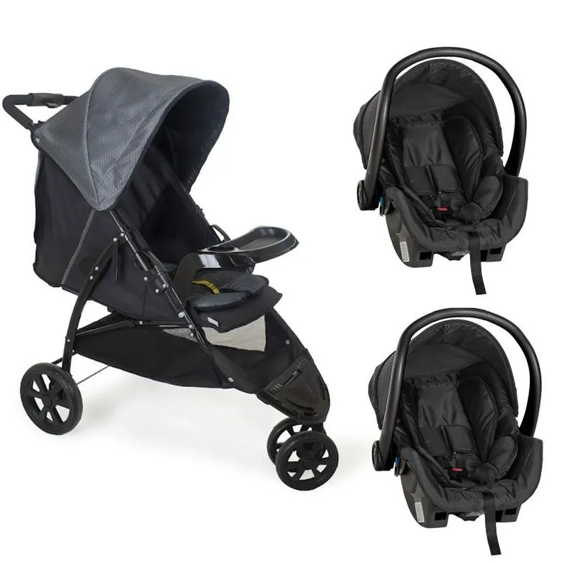 Kit Carrinho De Bebê Cross Trail Com 2 Bebê Conforto Cocon