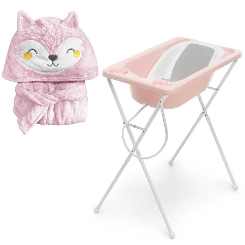 Banheira Acqua Perola Rosa + Roupão Raposa Rosa - Galzerano