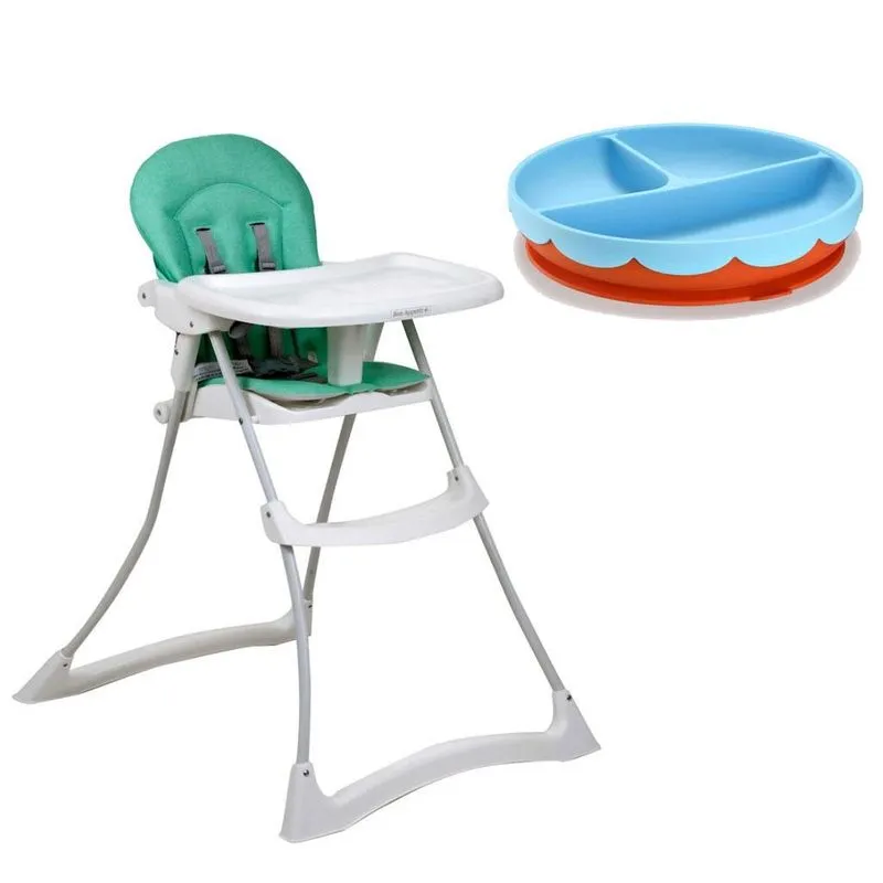 Cadeirinha Bon Appetit Aqua + Prato Divisória Yummy
