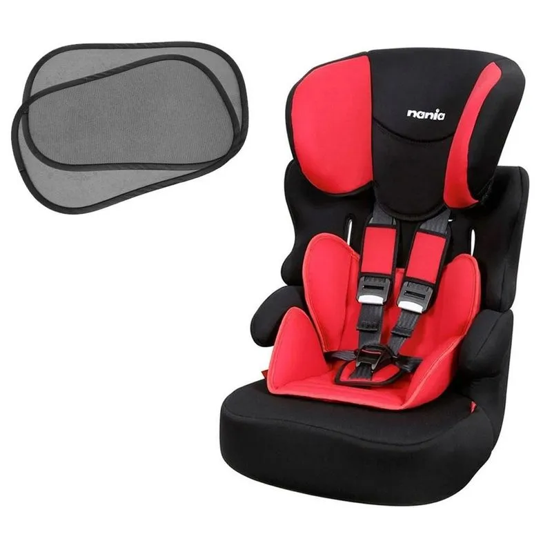 Cadeira Auto Kalle Acces Rouge + Protetor Solar Duplo Black