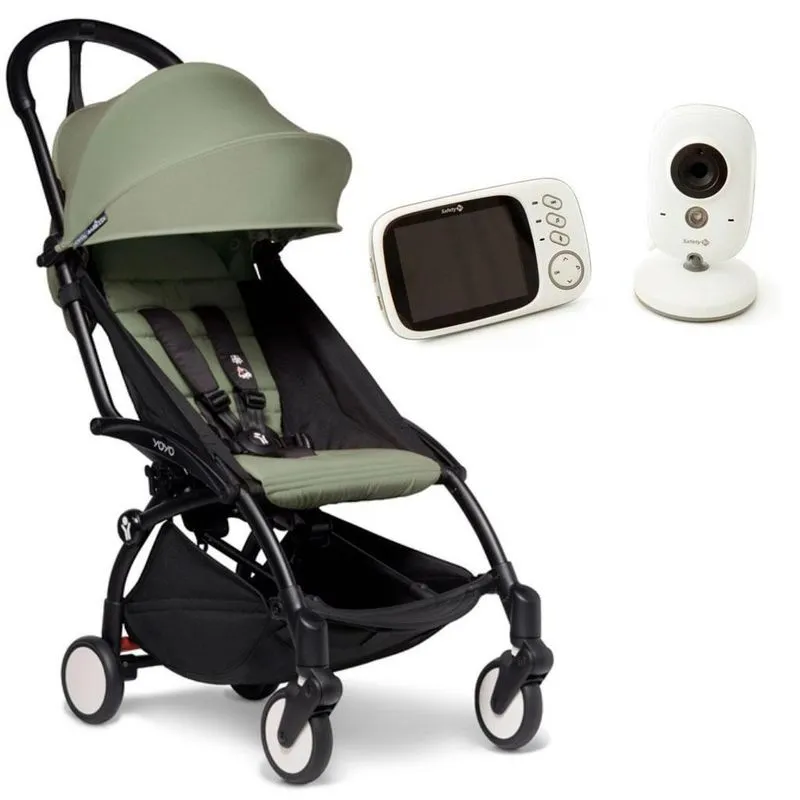 Carrinho Bebê Yoyo2 Olive + Babá Eletrônica Smart Vision
