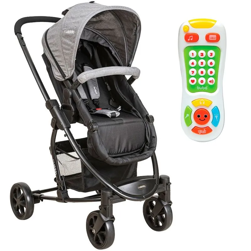 Kit Carrinho De Bebê Prima Com Controle Remoto Musical