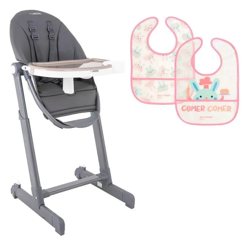 Cadeira De Alimentação Enjoy E 2 Babadores Easy Clean Rosa