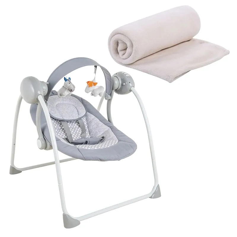 Kit Cadeira De Descanso Mimo Com Cobertor De Microfibra