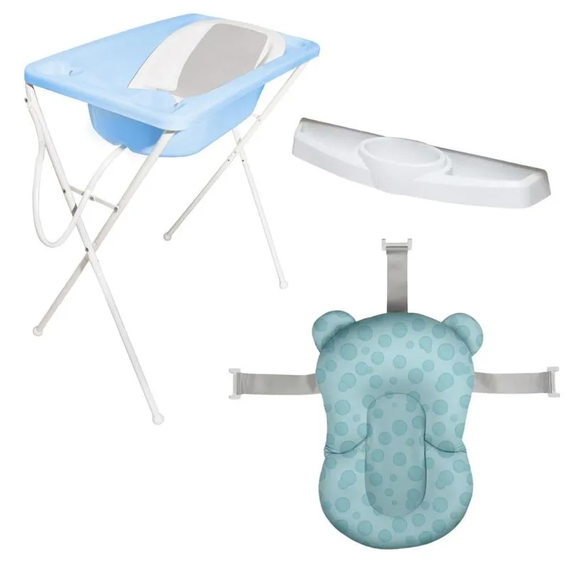 Conjunto Trio Banheira Acqua Almofada De Banho E Saboneteira