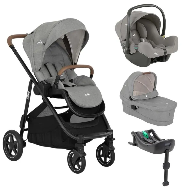 Conjunto Versatrax E Trio Cinza Pebble E Base Isofix - Joie