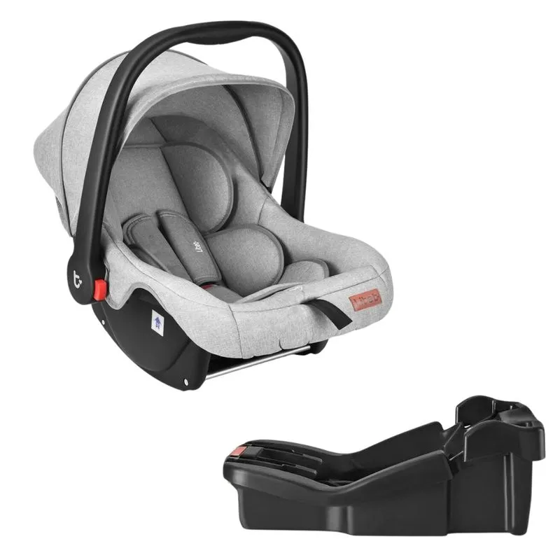 Kit Bebê Conforto Cinza Mesclado Claro (13kg) E Base - Litet