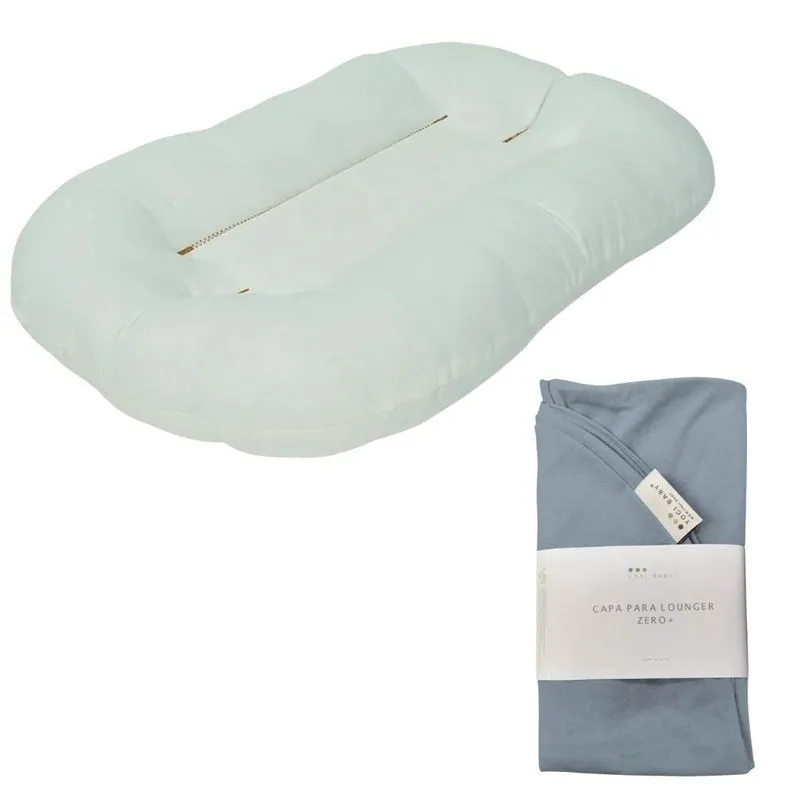 Ninho Para Bebê Zero+ Cru Com Capa Ibiza Azul - Yogi Baby