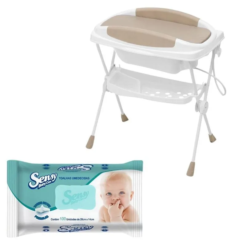 Kit Banheira Premium Sand E Lenços Umedecidos 100un