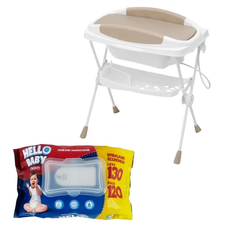 Kit Banheira Premium Sand Com Lenço Umedecido 130 Un.