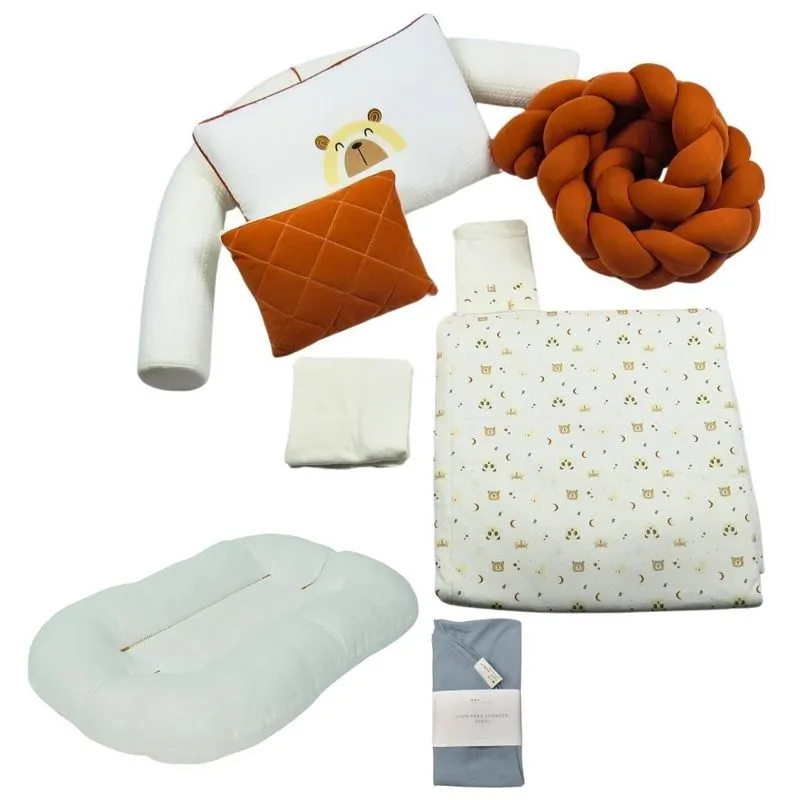 Kit Berço Minimalista Terracota Com Ninho Zero+ E Capa