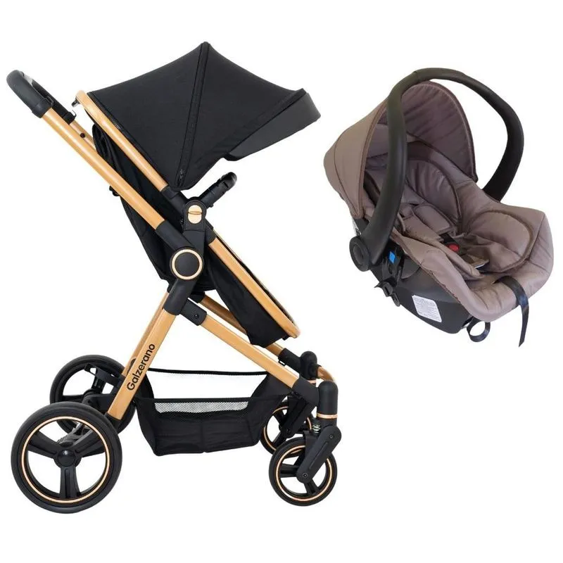 Carrinho De Bebê Galzerano Ivy E Bebê Conforto Cappuccino