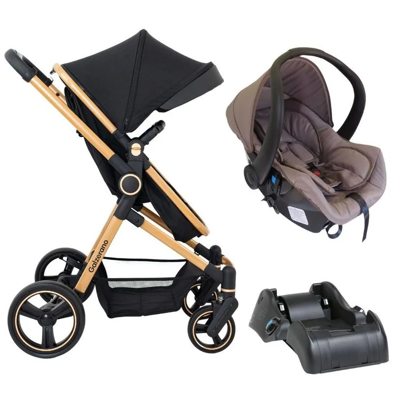 Carrinho De Bebê Galzerano Ivy Gold Com Bebê Conforto E Base