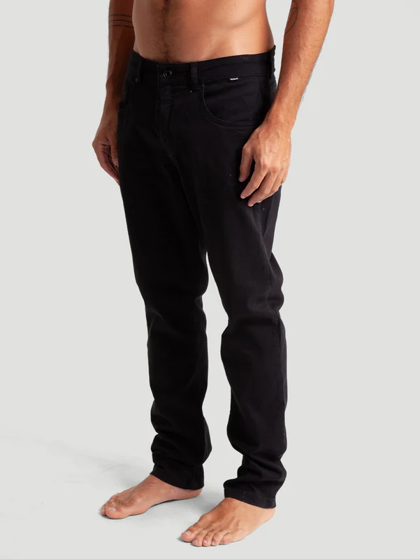 Calça Sarja Preta Hurley Block 42 / Preto