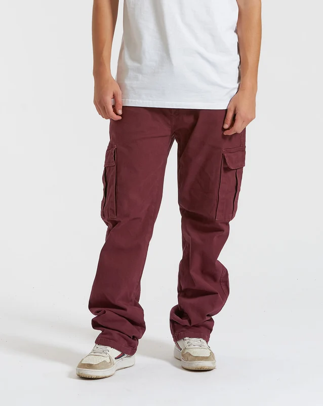 Calça Volcom Stranger Cargo Sarja Vinho 42 / VINHO