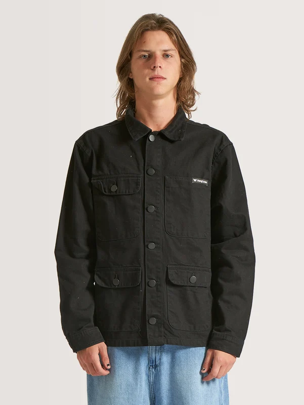 Jaqueta Hang Loose Sarja Cargô Preto GG / Jeans Preto