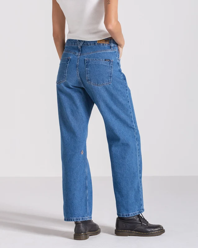Calça Volcom Stoned BF Low Rise 44 / AZUL