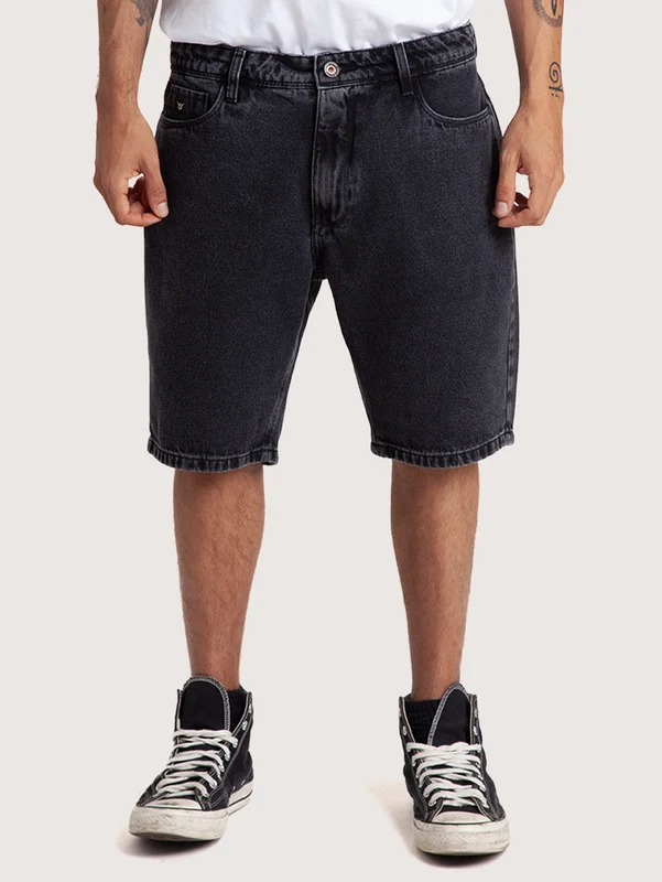 Bermuda Jeans Hang Loose Sable Preta 42 / Jeans Preto