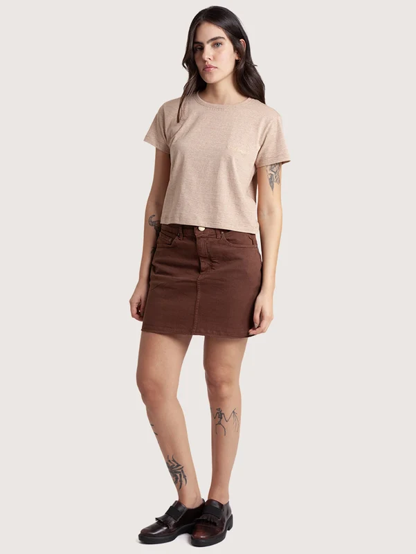 Saia Sarja Marrom Hang Loose Wood 38 / Marrom