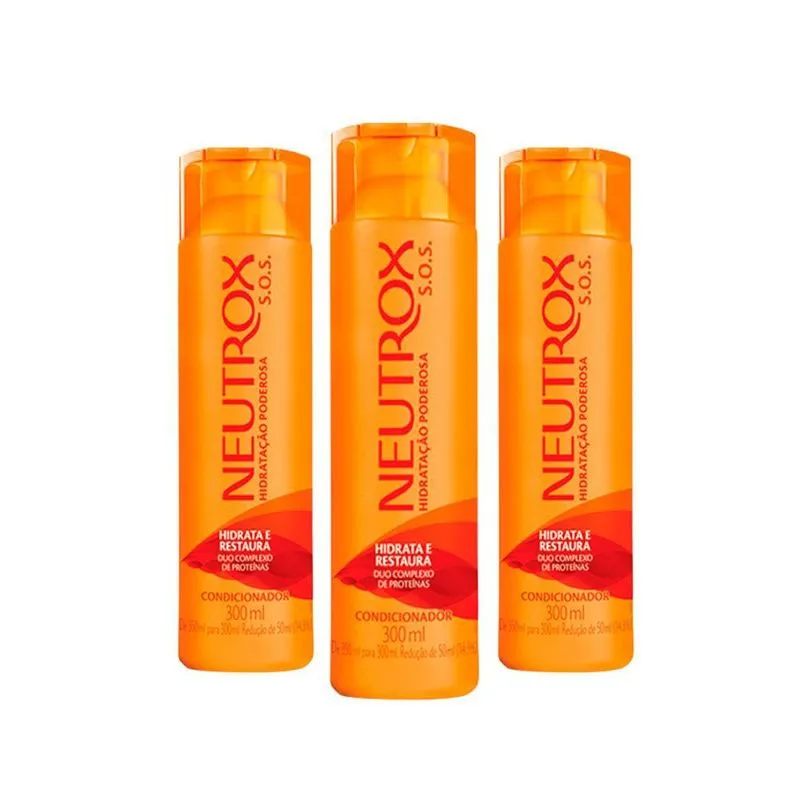 Kit Com 3 Shampoo Neutrox S.o.s. Hidratação Poderosa 300ml