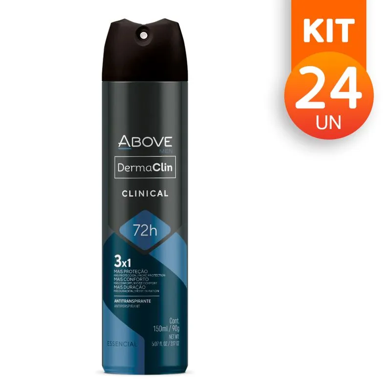 Desodorante Masculino Above Dermaclin Essencial 72h (24 Und)