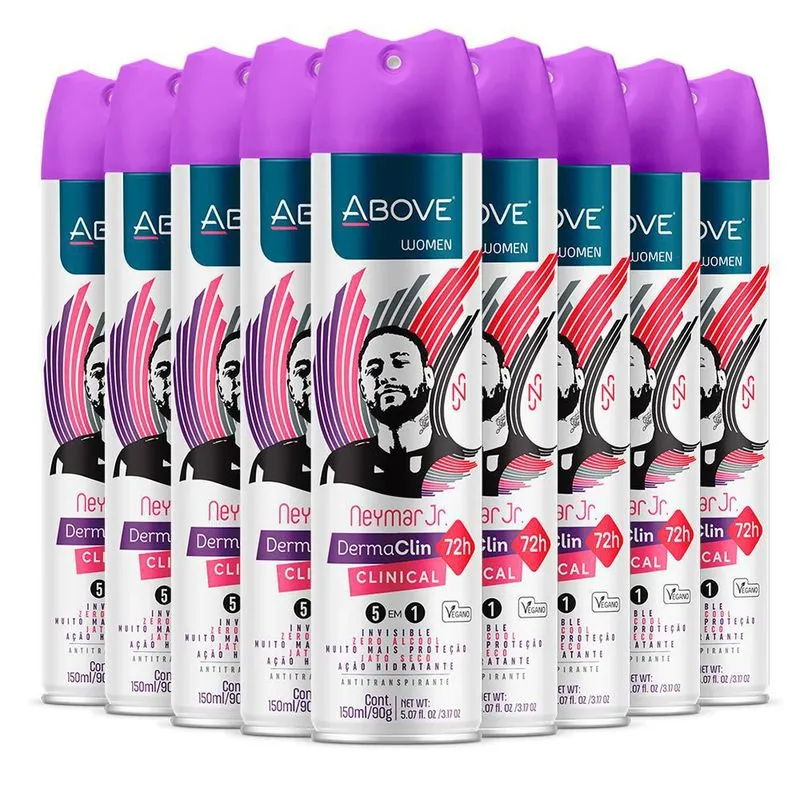 Kit 9 Desodorante Antitranspirante Above Feminino Neymar Jr