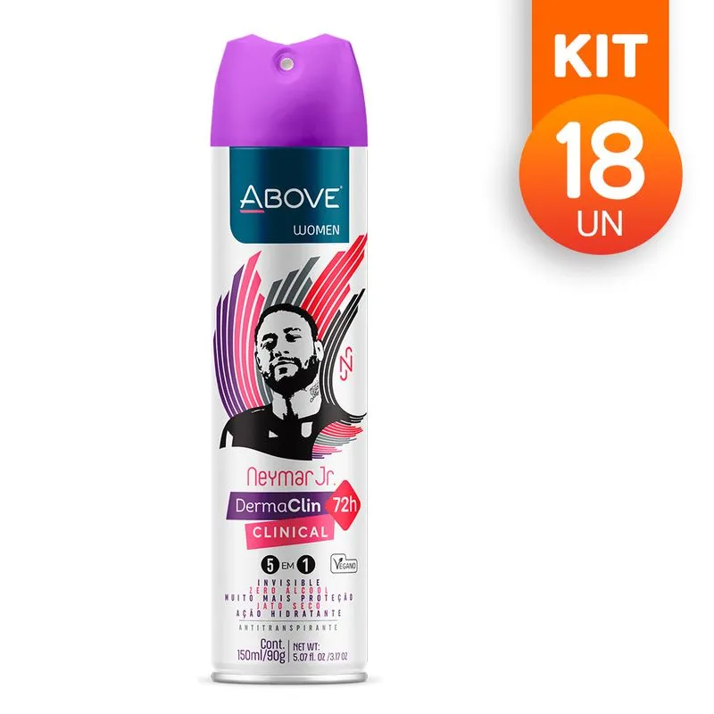 Kit 18 Desodorante Antitranspirante Above Dermaclin Neymar