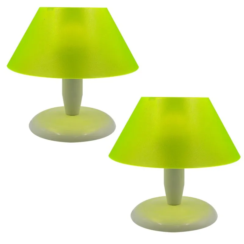 Kit 2 Abajur Luminária Pirâmide Para Quarto Polyutil Verde