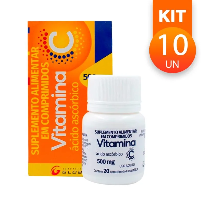 Vitamina C 500mg Laboratório Globo 20comprimidos (kit Com 10