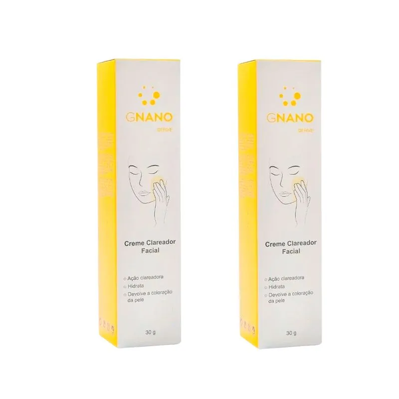 Kit Com 2 Creme Clareador Facial Gnano Derme 30g