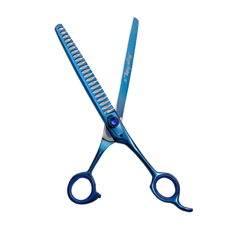Tesoura Tubarão 8 Azul - Corte Preciso E Maciez