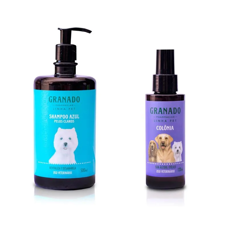 Kit Shampoo Pelos Claros E Deo Colonia Granado Pet