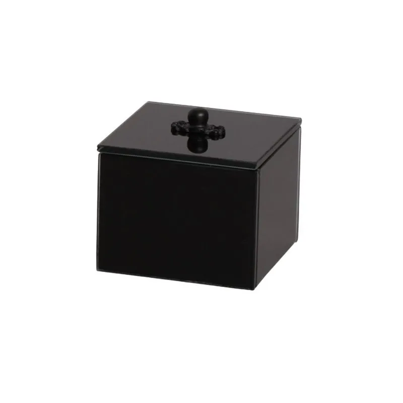 Caixa De Espelho Cristal Multiuso Vidro Preto