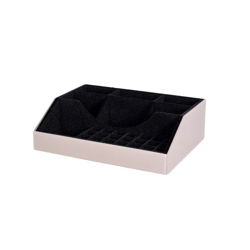 Organizador Porta Maquiagem Vidro Cappuccino