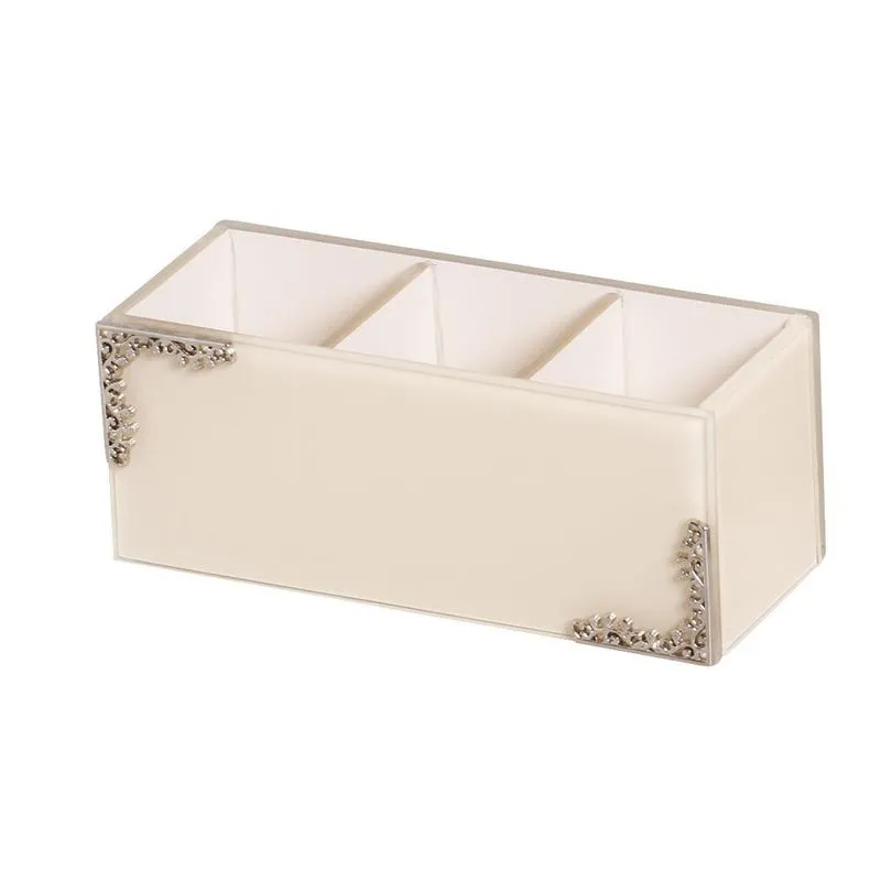 Porta Açucar Vidro Vanilla Acabemento Metal Prata