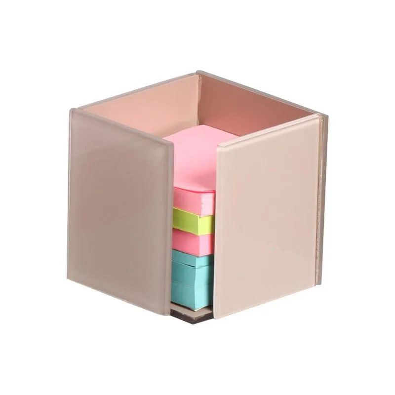 Porta Post It Suporte Para Bloco Adesivo Vidro Cappuccino