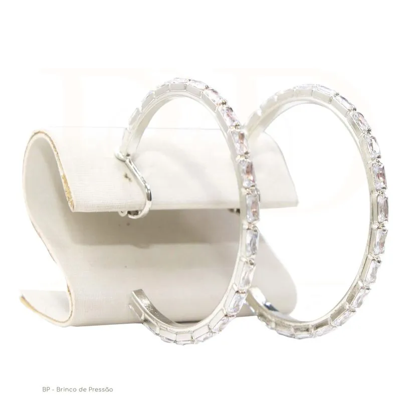 Argola De Pressão Com Zircônia Charlene