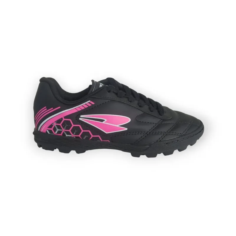 Chuteira Infantil Dray Society Foorcy Preto e Rosa