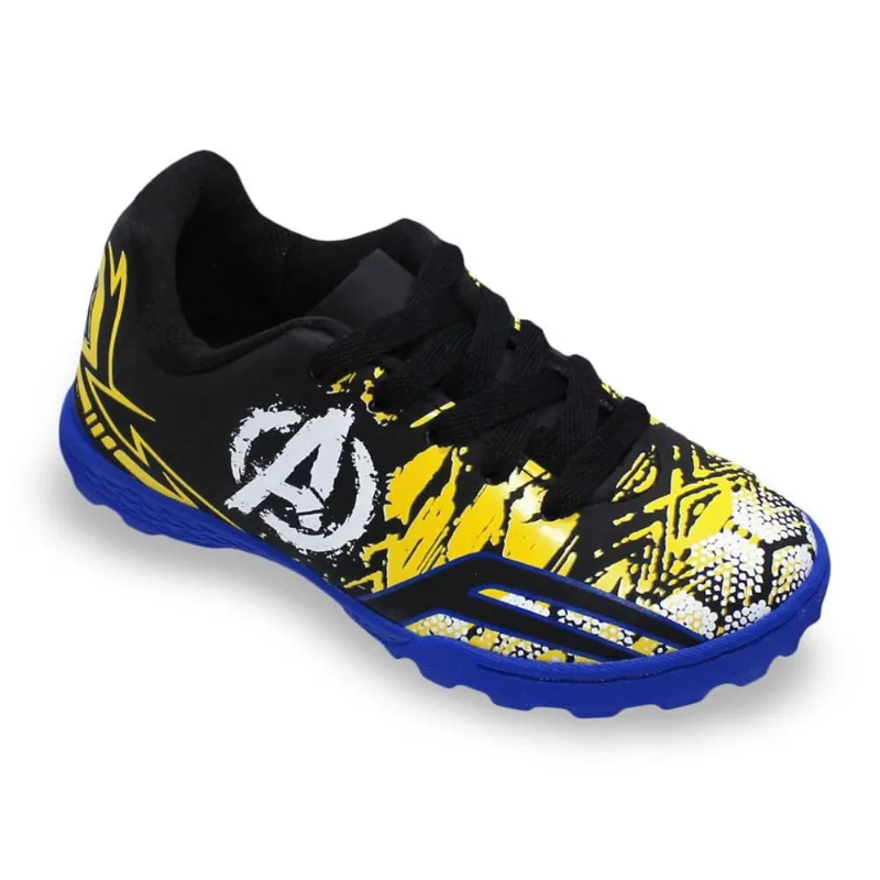 Chuteira Society Dray Marvel Vingadores Juvenil 29 / Preto e Amarelo
