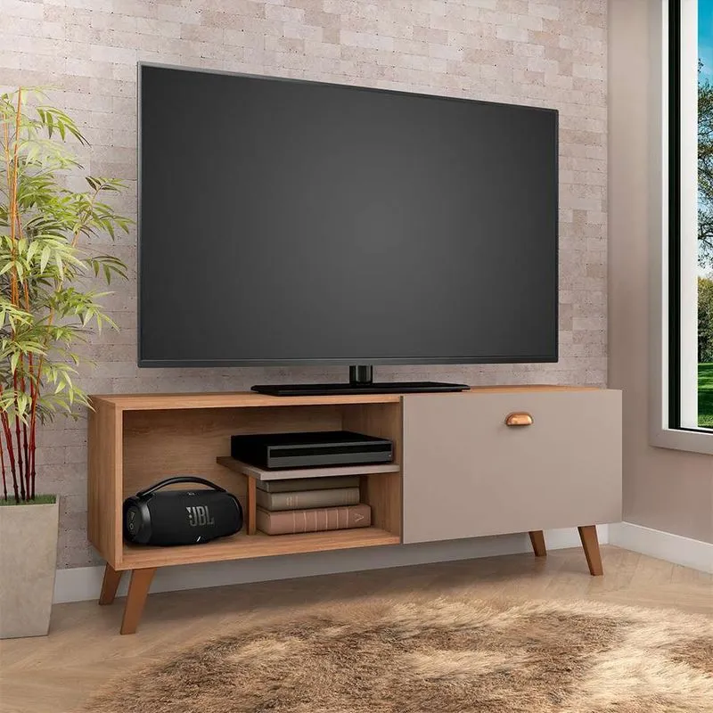Rack para TV até 60 Polegadas Tom 1 pt Mel e Fendi 136 cm