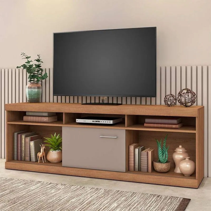 Rack para TV até 80 Polegadas Ice 1 pt Mel e Fendi 180 cm